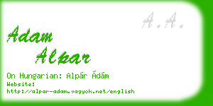 adam alpar business card